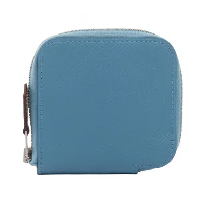 Pre-owned Hermes Blue Epsom Leather Coin Purse/coin Case ()