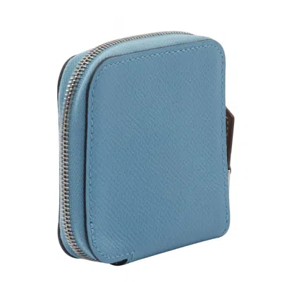 Pre-owned Hermes Blue Epsom Leather Coin Purse/coin Case ()