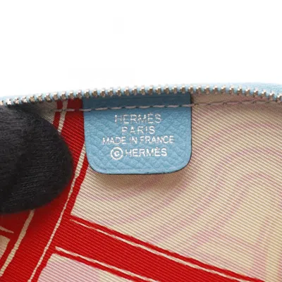 Pre-owned Hermes Blue Epsom Leather Coin Purse/coin Case ()