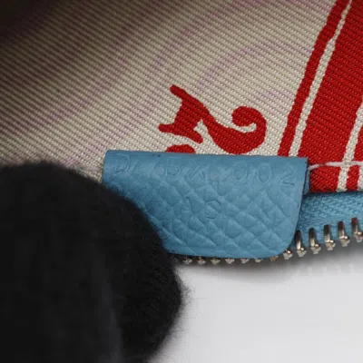 Pre-owned Hermes Blue Epsom Leather Coin Purse/coin Case ()