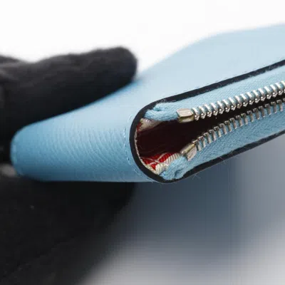 Pre-owned Hermes Blue Epsom Leather Coin Purse/coin Case ()