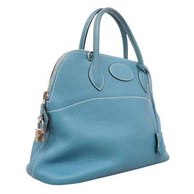 Pre-owned Hermes Blue Jean Taurillon Clemence Leather Handbag ()