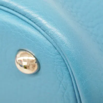 Pre-owned Hermes Blue Jean Taurillon Clemence Leather Handbag ()