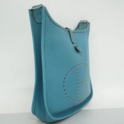 Pre-owned Hermes Blue Jean Taurillon Clemence Leather Shoulder Bag ()