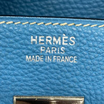 Pre-owned Hermes Blue Jean Togo Leather Handbag ()