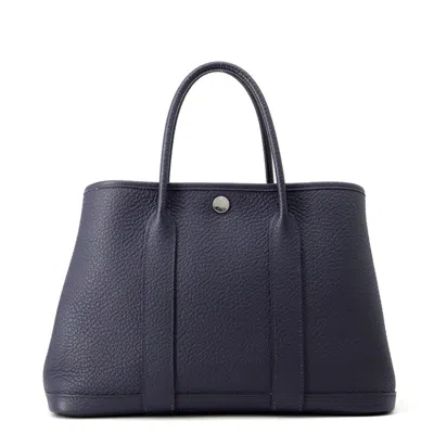 Pre-owned Hermes Blue Nuit Negonda Leather Tote Bag ()