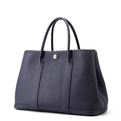Pre-owned Hermes Blue Nuit Negonda Leather Tote Bag ()