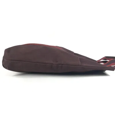 Pre-owned Hermes Bordeaux Brown Cotton Handbag Tote Bag () In Multi