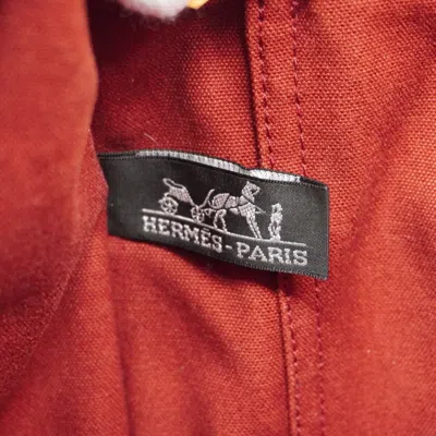Pre-owned Hermes Bordeaux Canvas Tote Bag () In Burgundy