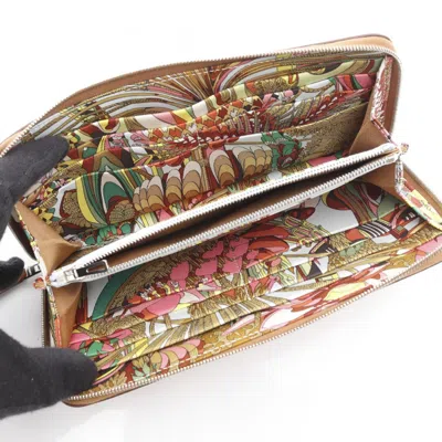 Pre-owned Hermes Brown Epsom Leather Long Wallet (bi-fold) ()