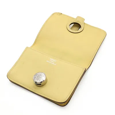 Pre-owned Hermes Dogon Soufre Swift Leather Coin Purse/coin Case () In Yellow