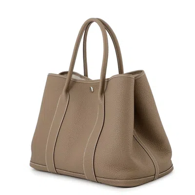 Pre-owned Hermes Etoupe Gray Negonda Leather Tote Bag ()