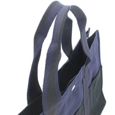 Pre-owned Hermes Fourre Tout Black Gray Cotton Canvas Shoulder Bag Tote Bag () In Multi