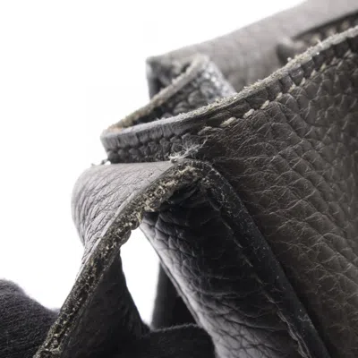 Pre-owned Hermes Graphite Gray Taurillon Clemence Leather Shoulder Bag ()