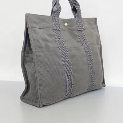 Pre-owned Hermes Gray Canvas Tote Bag ()