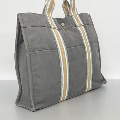 Pre-owned Hermes Gray Canvas Tote Bag ()