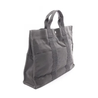 Pre-owned Hermes Gray Nylon Canvas Tote Bag ()