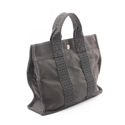 Pre-owned Hermes Gray Nylon Canvas Tote Bag ()