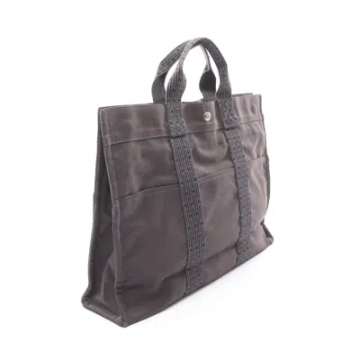 Pre-owned Hermes Gray Nylon Canvas Tote Bag ()