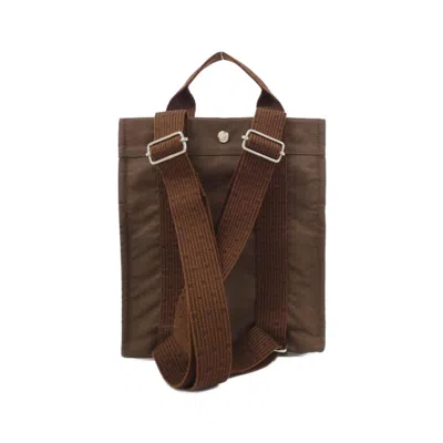 Pre-owned Hermes Her Line Brown Canvas Backpack ()