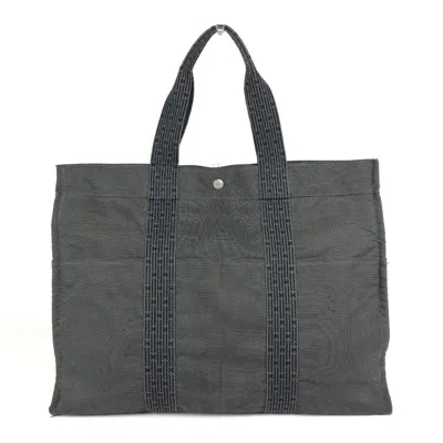 Pre-owned Hermes Her Line Gray Canvas Shoulder Bag Tote Bag ()