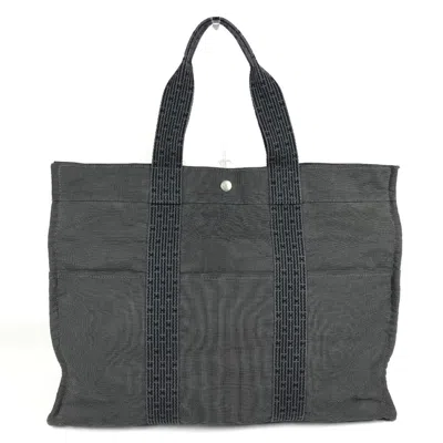 Pre-owned Hermes Her Line Gray Canvas Shoulder Bag Tote Bag ()