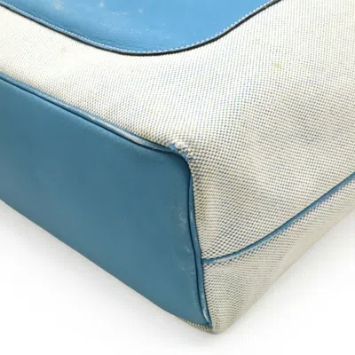 Pre-owned Hermes Jardinier Blue Jean Toile H Leather Shoulder Bag Tote Bag ()
