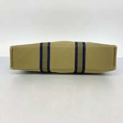 Pre-owned Hermes Khaki Canvas Tote Bag () In Brown