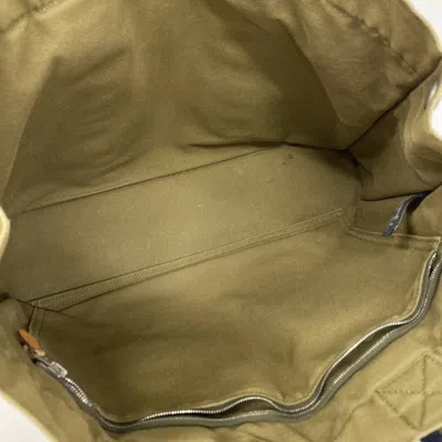 Pre-owned Hermes Khaki Canvas Tote Bag () In Brown