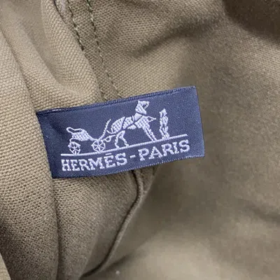 Pre-owned Hermes Khaki Canvas Tote Bag () In Brown