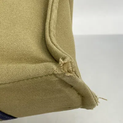 Pre-owned Hermes Khaki Canvas Tote Bag () In Brown