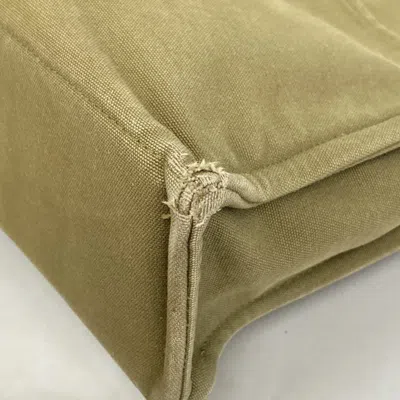 Pre-owned Hermes Khaki Canvas Tote Bag () In Brown