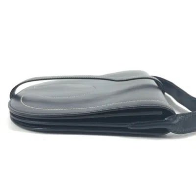 Pre-owned Hermes Navy Leather Pochette Shoulder Bag () In Blue