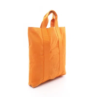 Pre-owned Hermes Orange Canvas Tote Bag ()