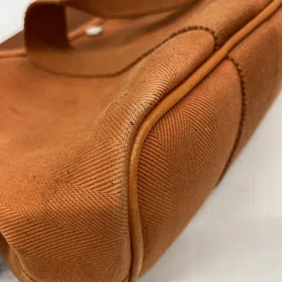Pre-owned Hermes Orange Toile Chevron Tote Bag ()