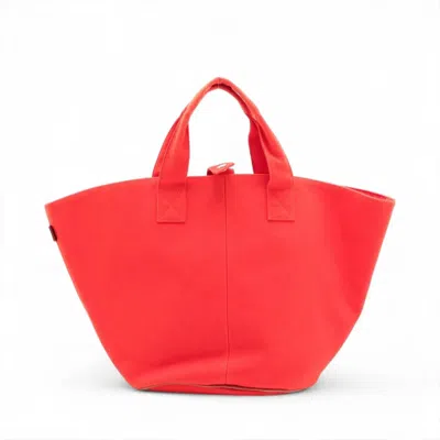 Pre-owned Hermes Orange Toile Officier Tote Bag ()