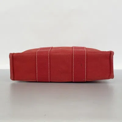 Pre-owned Hermes Red Color Canvas Tote Bag ()