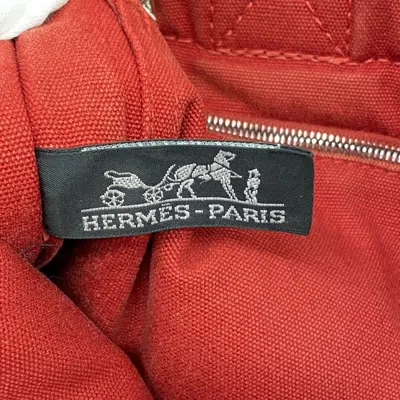 Pre-owned Hermes Red Color Canvas Tote Bag ()