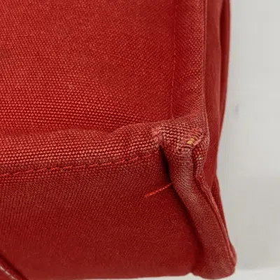Pre-owned Hermes Red Color Canvas Tote Bag ()