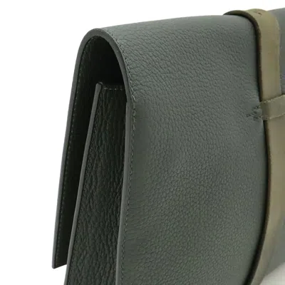 Pre-owned Hermes Vert Fjord Leather Clutch Bag () In Green