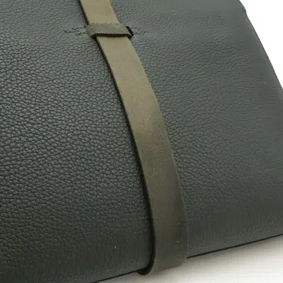 Pre-owned Hermes Vert Fjord Leather Clutch Bag () In Green