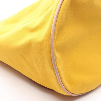 Pre-owned Hermes Yellow Toile Officier Shoulder Bag ()