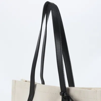 Pre-owned Jimmy Choo Beige Leather Canvas Tote Bag () In Sand