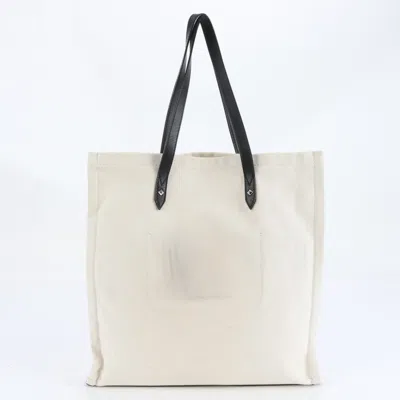Pre-owned Jimmy Choo Beige Leather Canvas Tote Bag () In Sand