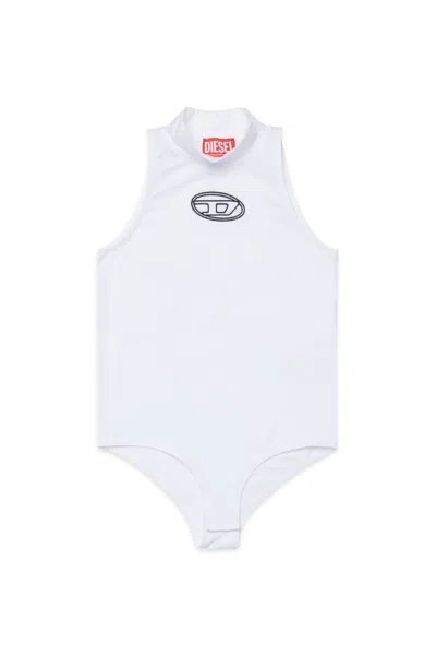 Diesel Logo Sleeveless Top In White