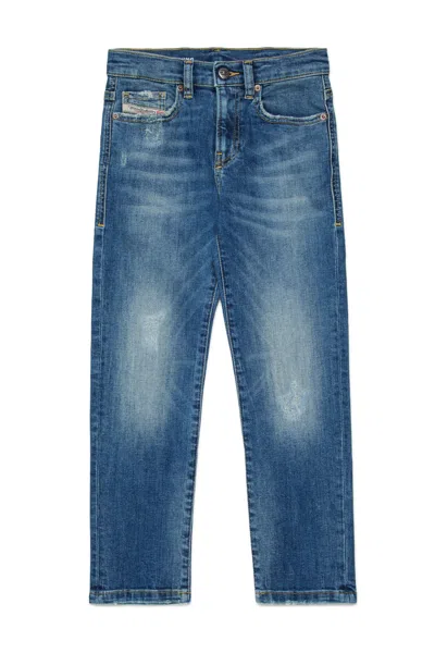 Diesel Regular Fit Jeans In Medium Blue Wash In Blue