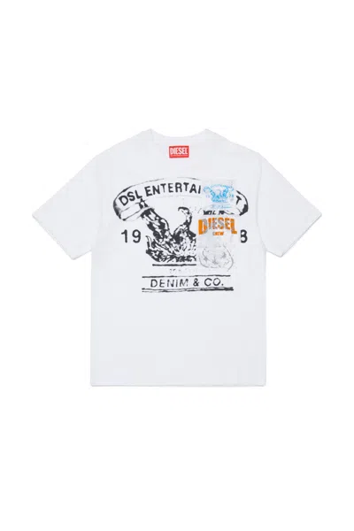 Diesel T-shirt With Printed Logo In White