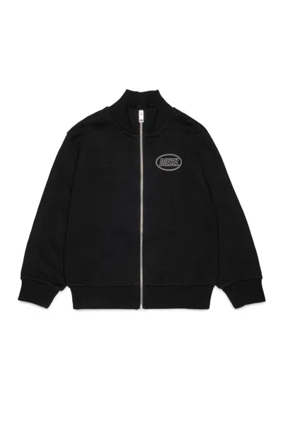 Diesel Scirclezip Over Sweatshirt In Black
