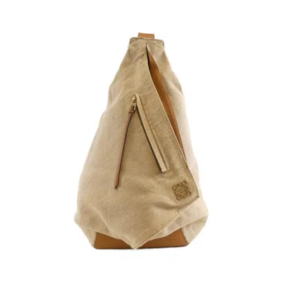 Pre-owned Loewe Brown Linen Canvas Leather Shoulder Bag ()