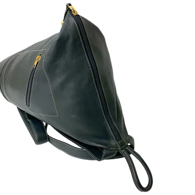 Pre-owned Loewe Navy Leather Backpack () In Blue
